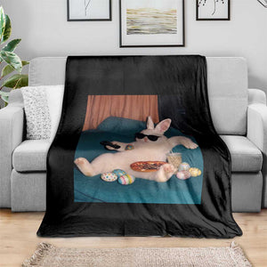 Easter Bunny Iced Coffee Throw Blanket Funny Animal Meme TS14 Print Your Wear