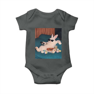 Easter Bunny Iced Coffee Baby Onesie Funny Animal Meme TS14 Dark Heather Print Your Wear
