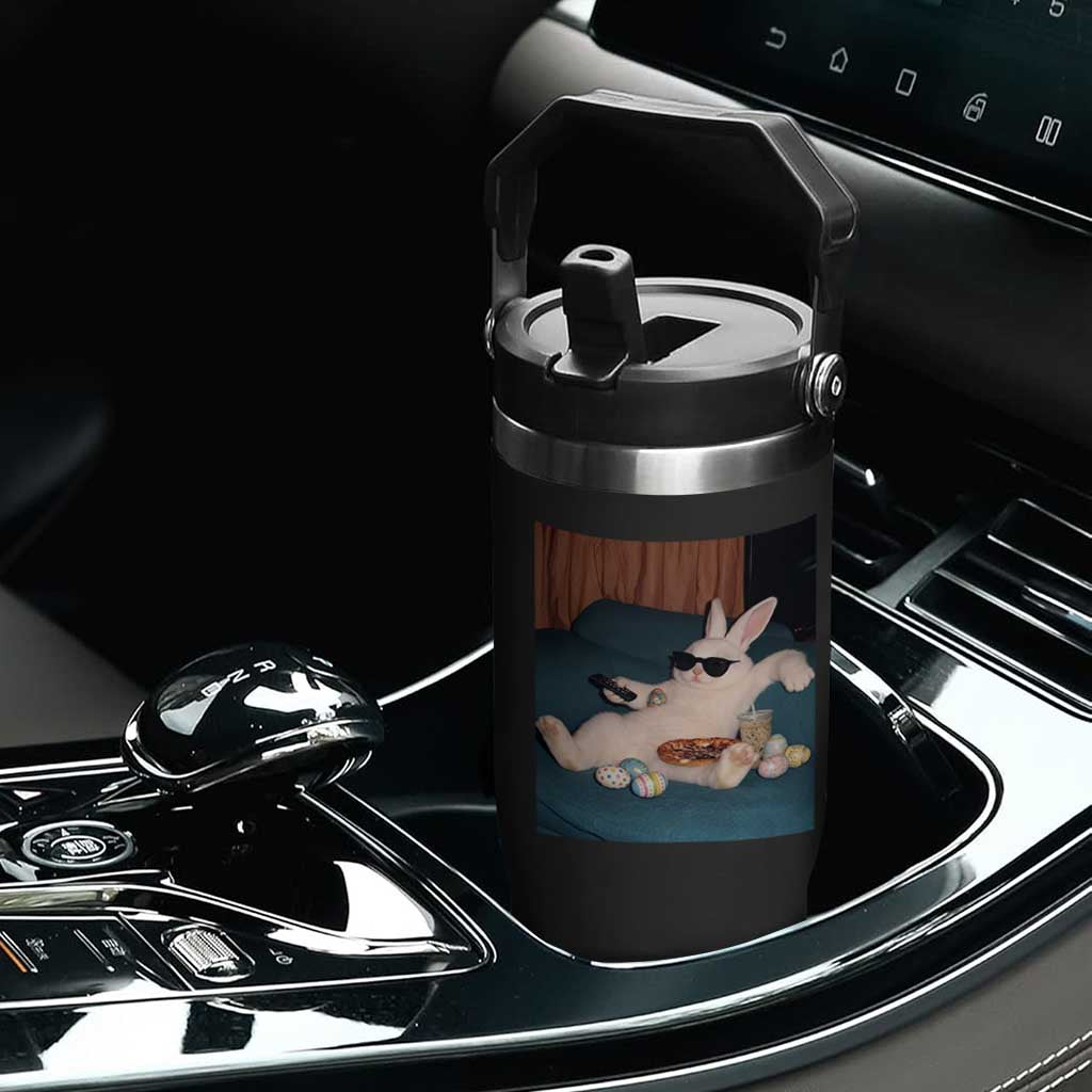 Easter Bunny Iced Coffee Flip Straw Tumbler Funny Animal Meme TS14 Print Your Wear