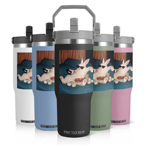 Easter Bunny Iced Coffee Flip Straw Tumbler Funny Animal Meme TS14 Print Your Wear