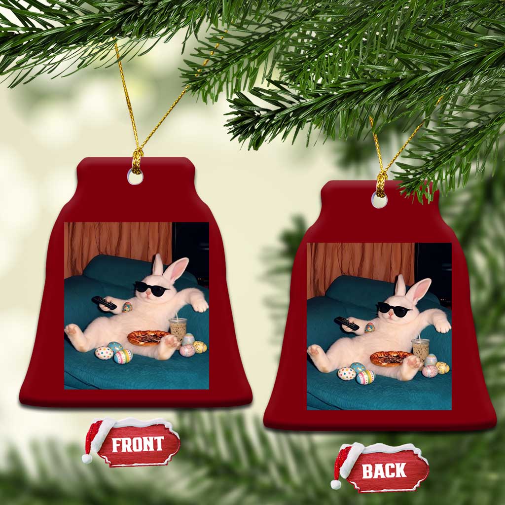 Easter Bunny Iced Coffee Ceramic Ornament Funny Animal Meme TS14 Print Your Wear
