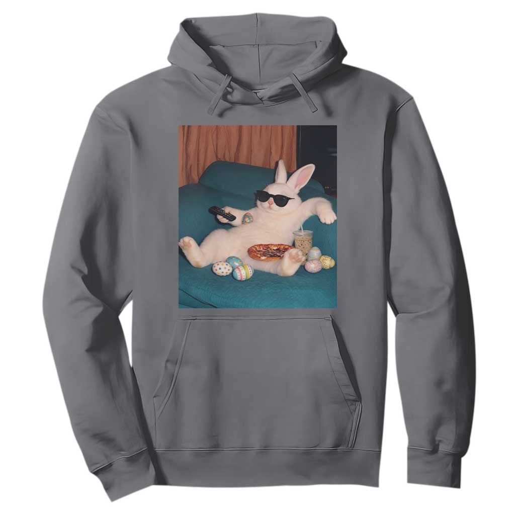 Easter Bunny Iced Coffee Hoodie Funny Animal Meme TS14 Charcoal Print Your Wear