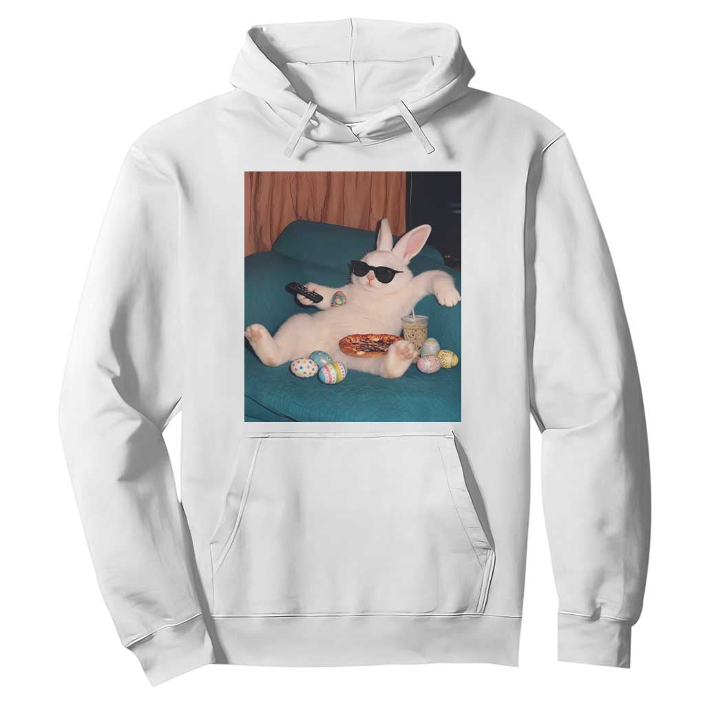 Easter Bunny Iced Coffee Hoodie Funny Animal Meme TS14 White Print Your Wear