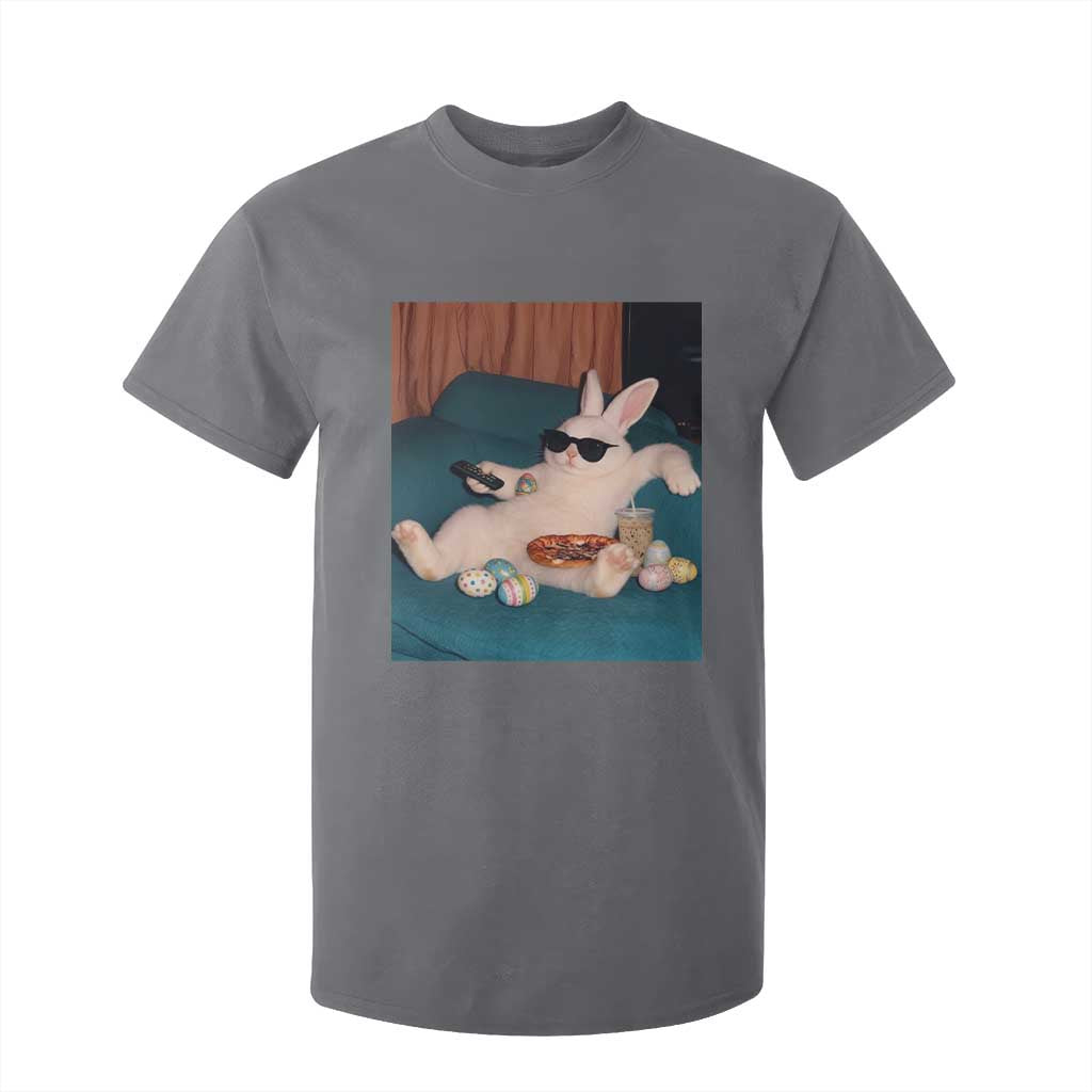 Easter Bunny Iced Coffee T Shirt For Kid Funny Animal Meme TS14 Charcoal Print Your Wear