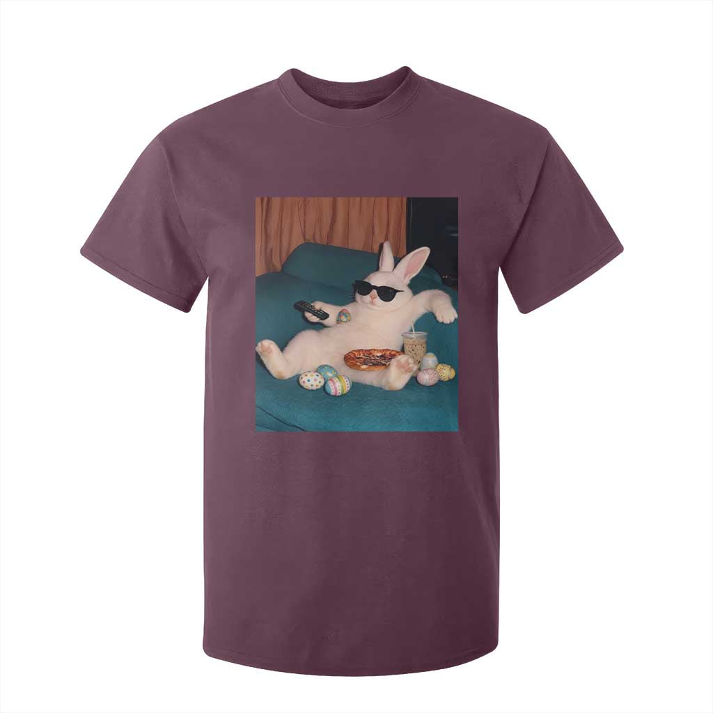 Easter Bunny Iced Coffee T Shirt For Kid Funny Animal Meme TS14 Maroon Print Your Wear