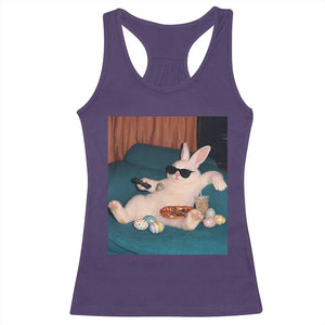 Easter Bunny Iced Coffee Racerback Tank Top Funny Animal Meme TS14 Purple Print Your Wear