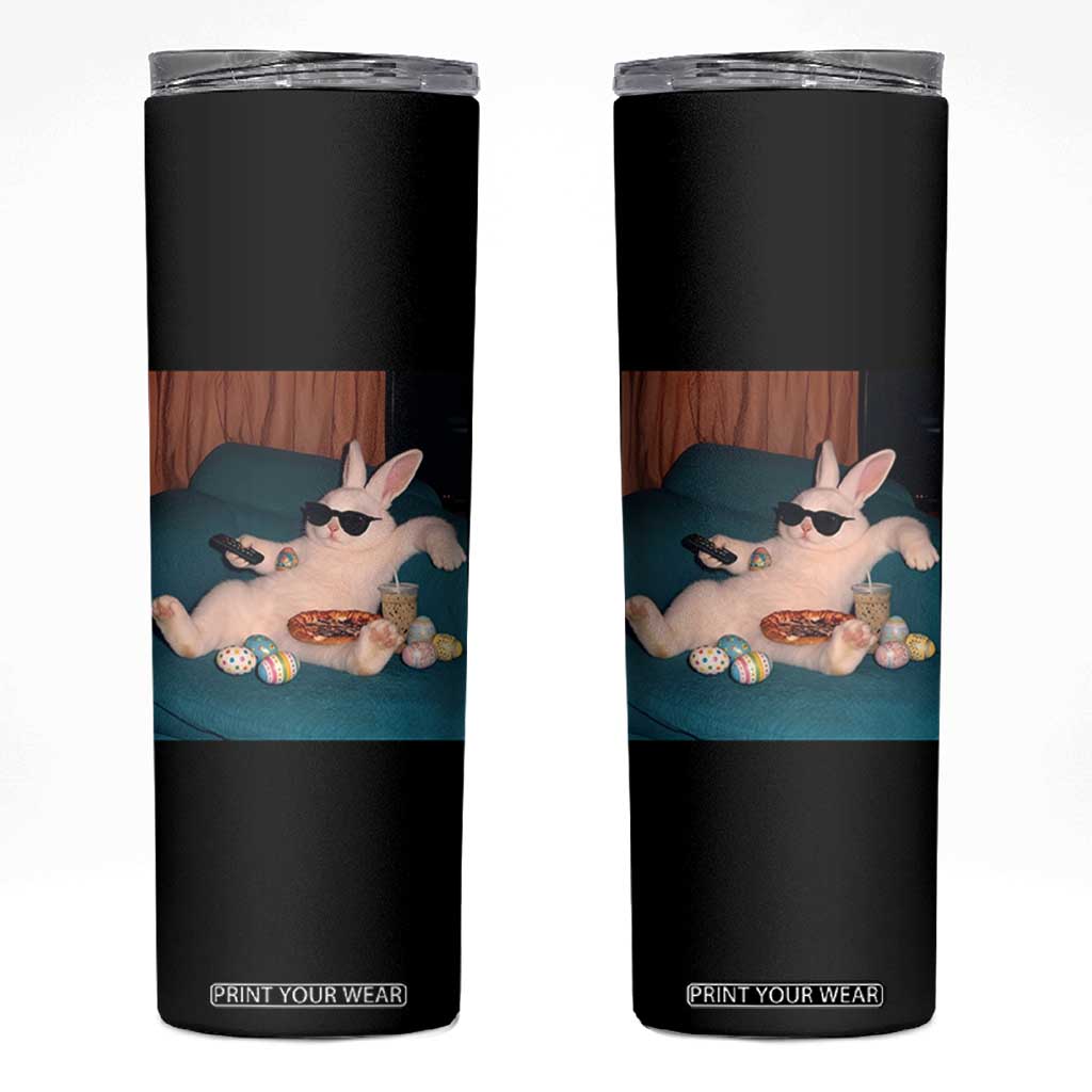 Easter Bunny Iced Coffee Skinny Tumbler Funny Animal Meme TS14 Black Print Your Wear