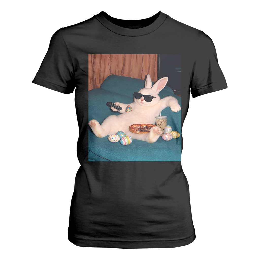 Easter Bunny Iced Coffee T Shirt For Women Funny Animal Meme TS14 Black Print Your Wear