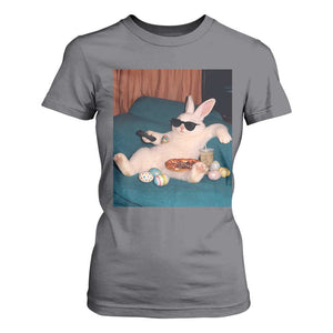 Easter Bunny Iced Coffee T Shirt For Women Funny Animal Meme TS14 Charcoal Print Your Wear