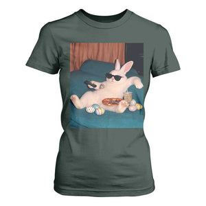 Easter Bunny Iced Coffee T Shirt For Women Funny Animal Meme TS14 Dark Forest Green Print Your Wear