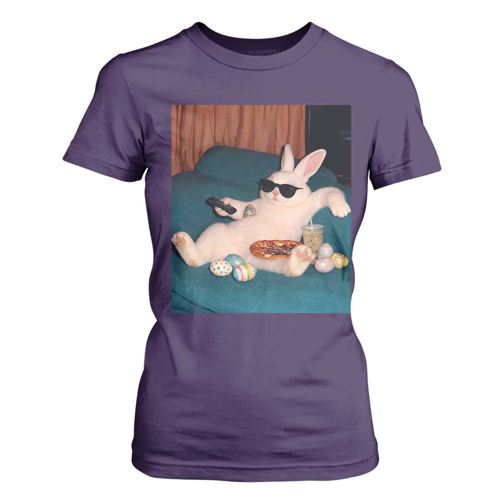 Easter Bunny Iced Coffee T Shirt For Women Funny Animal Meme TS14 Purple Print Your Wear