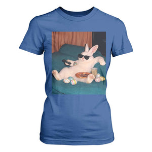 Easter Bunny Iced Coffee T Shirt For Women Funny Animal Meme TS14 Royal Blue Print Your Wear