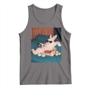 Easter Bunny Iced Coffee Tank Top Funny Animal Meme TS14 Deep Heather Print Your Wear
