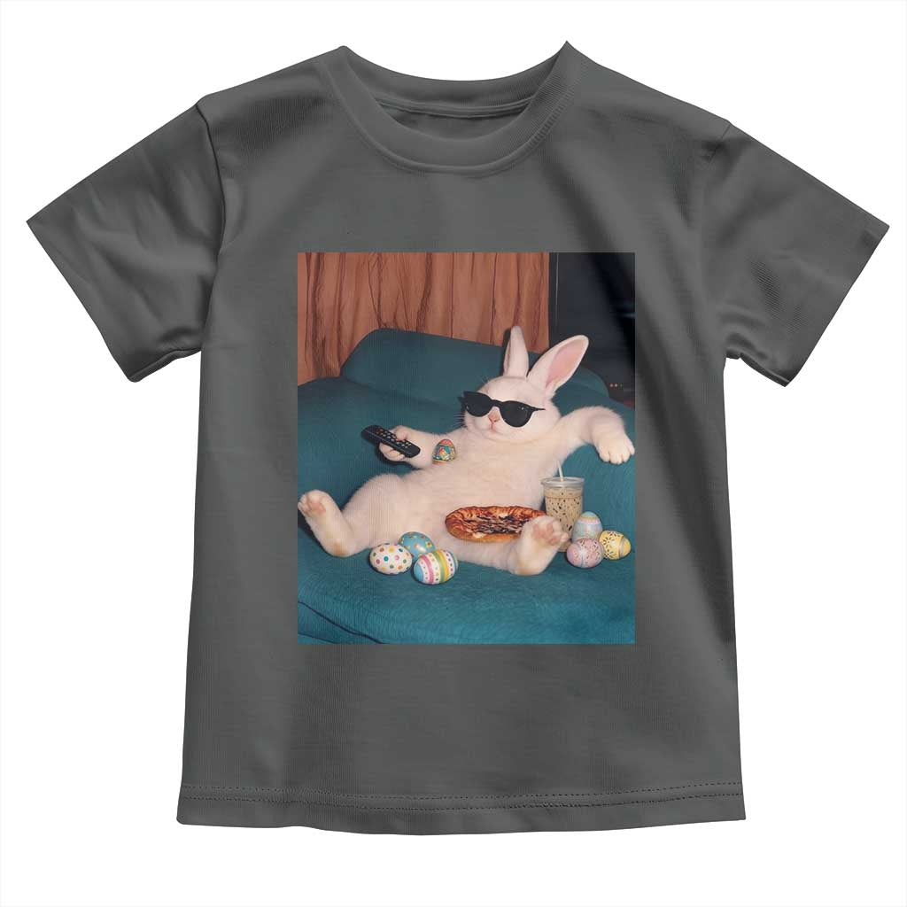Easter Bunny Iced Coffee Toddler T Shirt Funny Animal Meme TS14 Dark Heather Print Your Wear