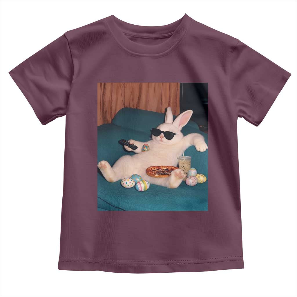 Easter Bunny Iced Coffee Toddler T Shirt Funny Animal Meme TS14 Maroon Print Your Wear