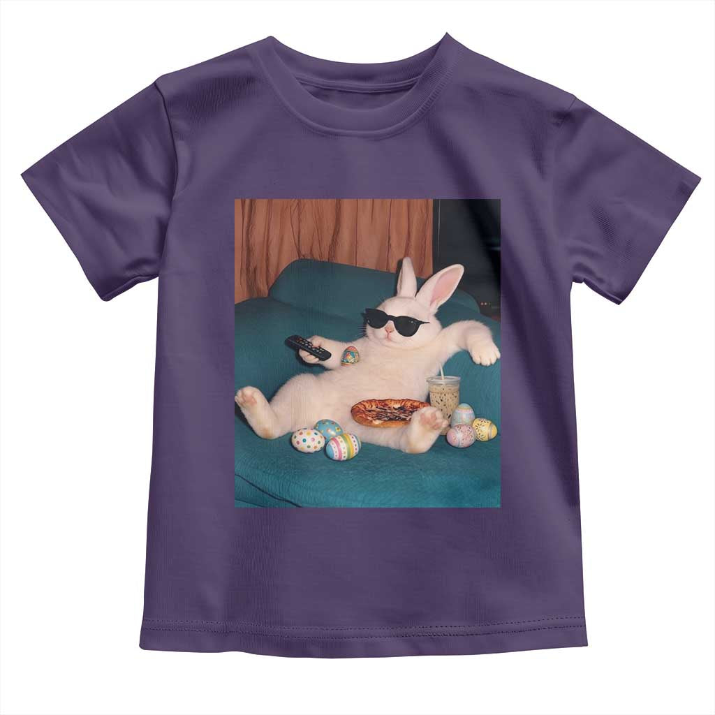 Easter Bunny Iced Coffee Toddler T Shirt Funny Animal Meme TS14 Purple Print Your Wear