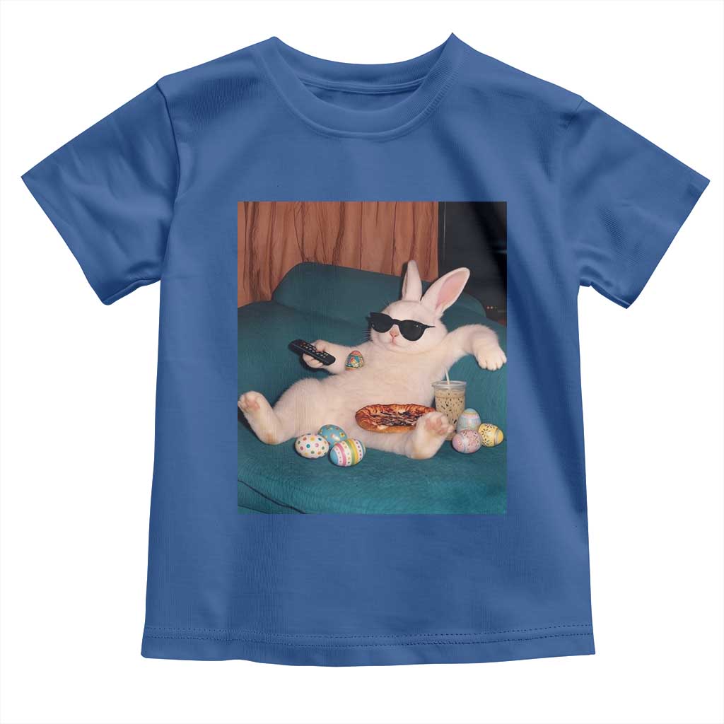 Easter Bunny Iced Coffee Toddler T Shirt Funny Animal Meme TS14 Royal Blue Print Your Wear