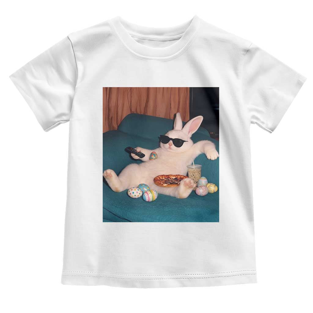 Easter Bunny Iced Coffee Toddler T Shirt Funny Animal Meme TS14 White Print Your Wear