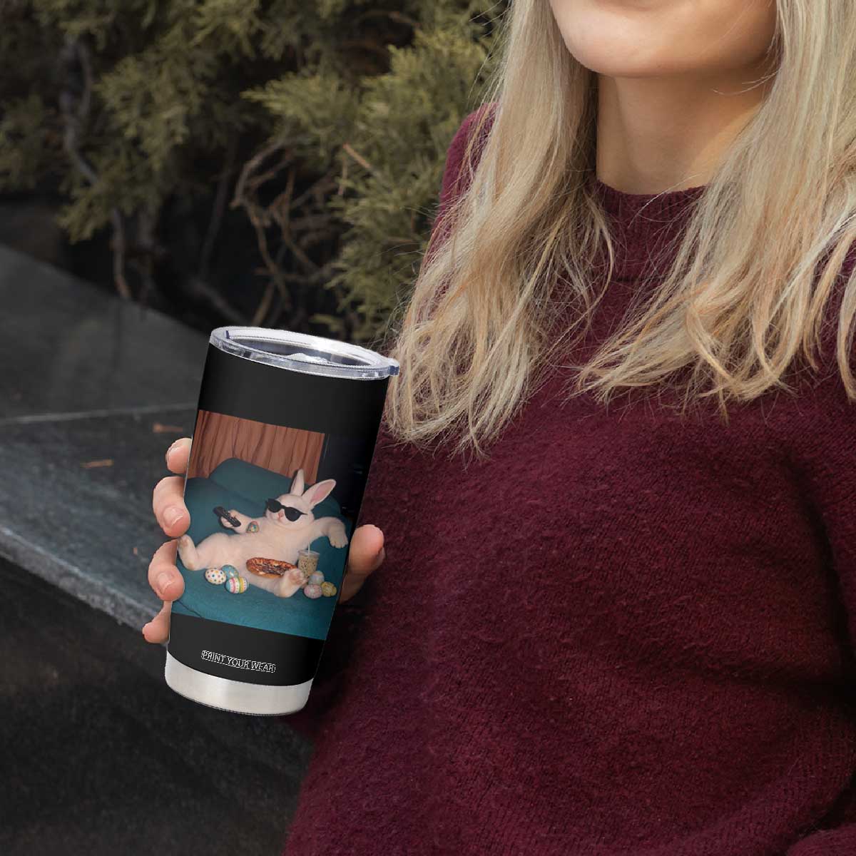 Easter Bunny Iced Coffee Tumbler Cup Funny Animal Meme TS14 Print Your Wear