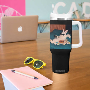 Easter Bunny Iced Coffee Tumbler With Handle Funny Animal Meme TS14 Print Your Wear