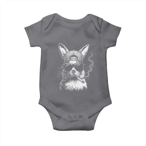 Funny Easter Bunny Smoking Meme Baby Onesie TS14 Charcoal Print Your Wear