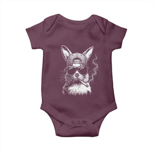 Funny Easter Bunny Smoking Meme Baby Onesie TS14 Maroon Print Your Wear