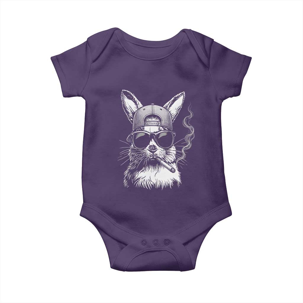 Funny Easter Bunny Smoking Meme Baby Onesie TS14 Purple Print Your Wear