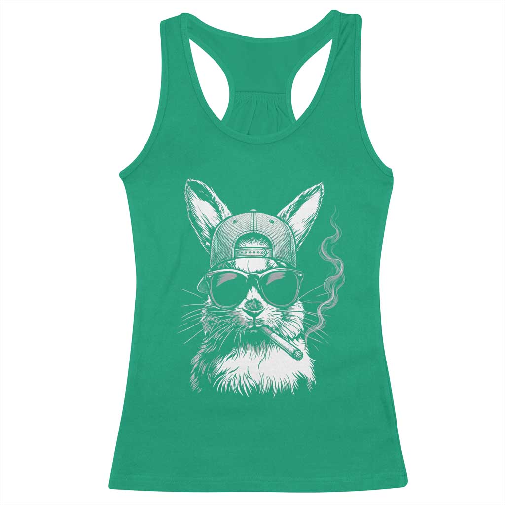 Funny Easter Bunny Smoking Meme Racerback Tank Top TS14 Irish Green Print Your Wear