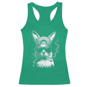 Funny Easter Bunny Smoking Meme Racerback Tank Top TS14 Irish Green Print Your Wear