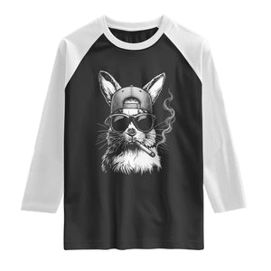 Funny Easter Bunny Smoking Meme Raglan Shirt TS14 Black White Print Your Wear