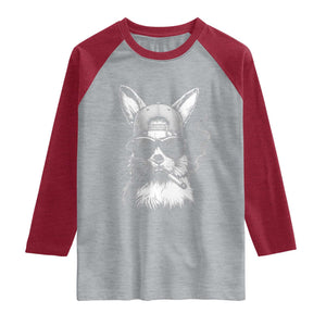 Funny Easter Bunny Smoking Meme Raglan Shirt TS14 Heather Gray Heather Red Print Your Wear