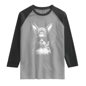 Funny Easter Bunny Smoking Meme Raglan Shirt TS14 Sport Gray Black Print Your Wear