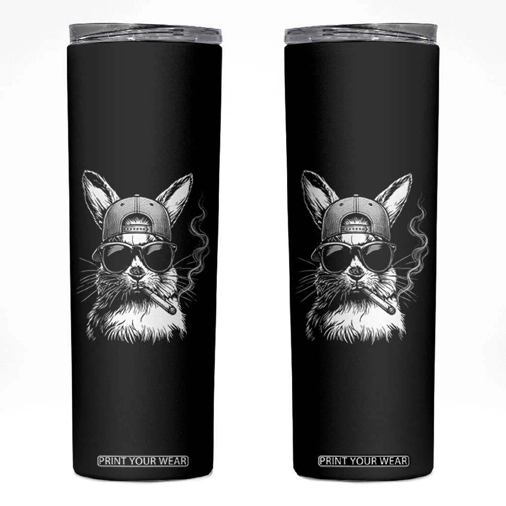 Funny Easter Bunny Smoking Meme Skinny Tumbler TS14 Black Print Your Wear