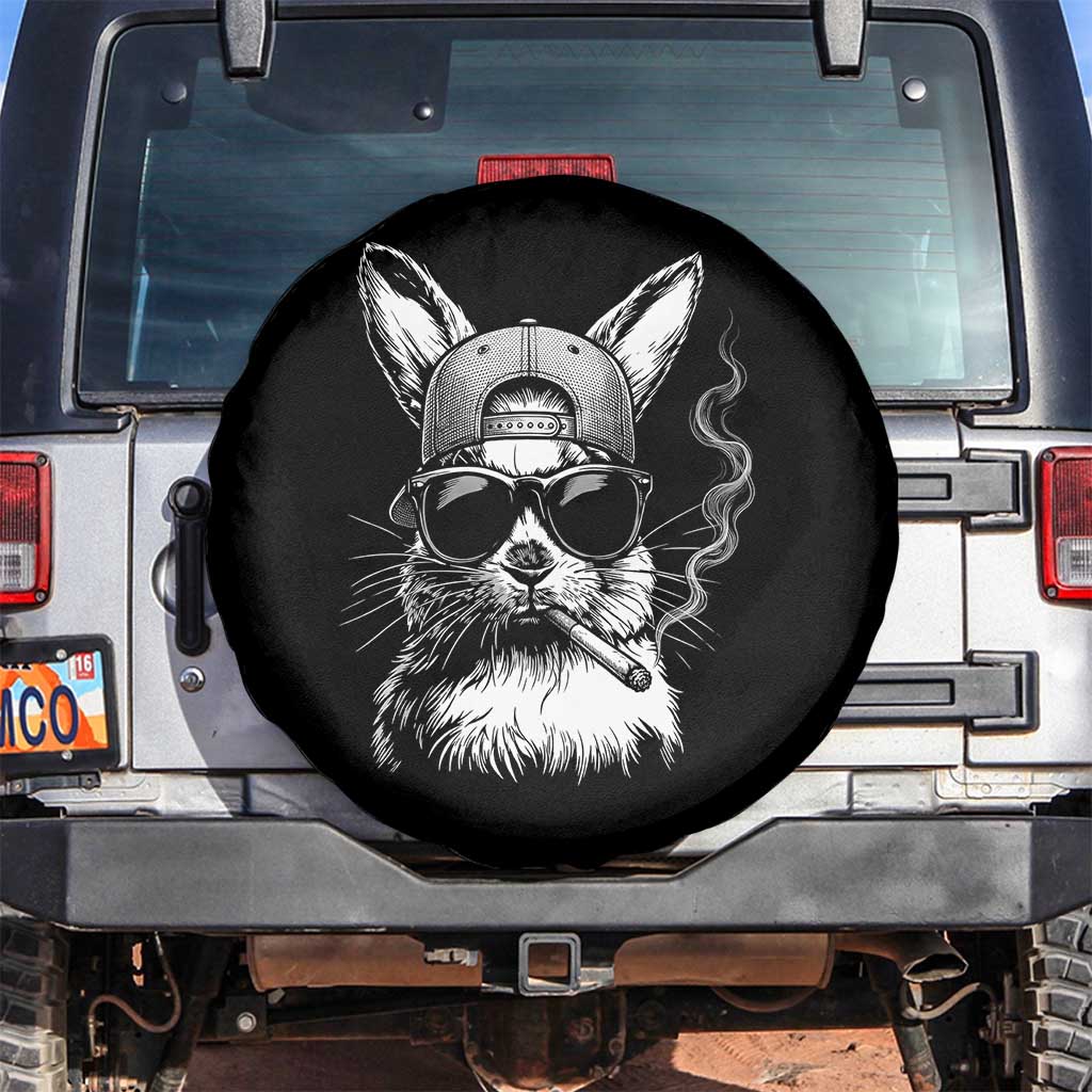 Funny Easter Bunny Smoking Meme Spare Tire Cover TS14 No hole Black Print Your Wear