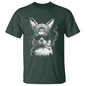 Funny Easter Bunny Smoking Meme T Shirt TS14 Dark Forest Green Print Your Wear