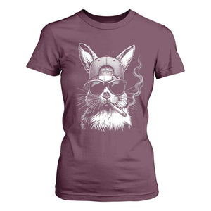 Funny Easter Bunny Smoking Meme T Shirt For Women TS14 Maroon Print Your Wear