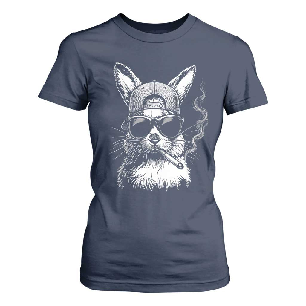 Funny Easter Bunny Smoking Meme T Shirt For Women TS14 Navy Print Your Wear
