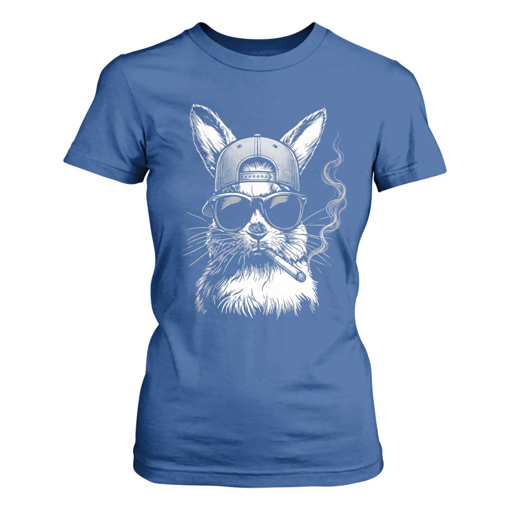Funny Easter Bunny Smoking Meme T Shirt For Women TS14 Royal Blue Print Your Wear