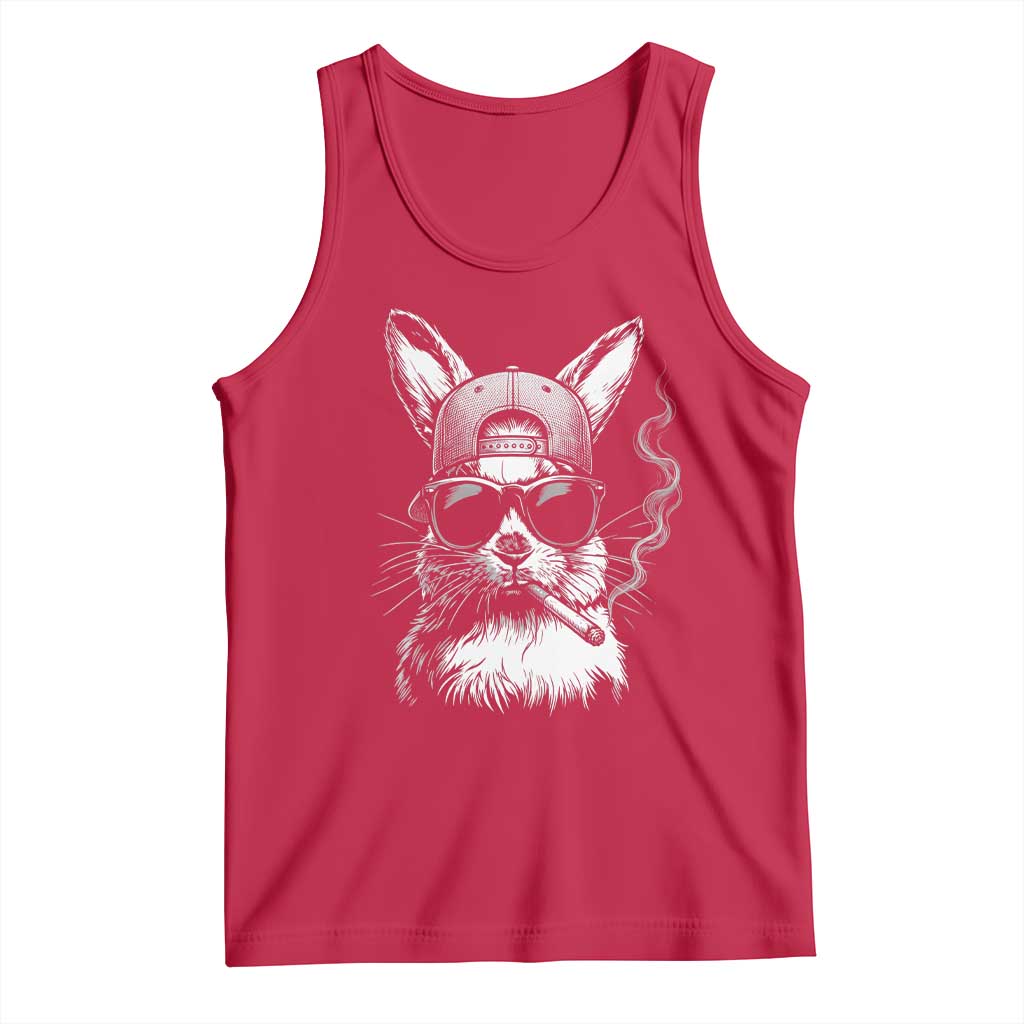 Funny Easter Bunny Smoking Meme Tank Top TS14 Red Print Your Wear