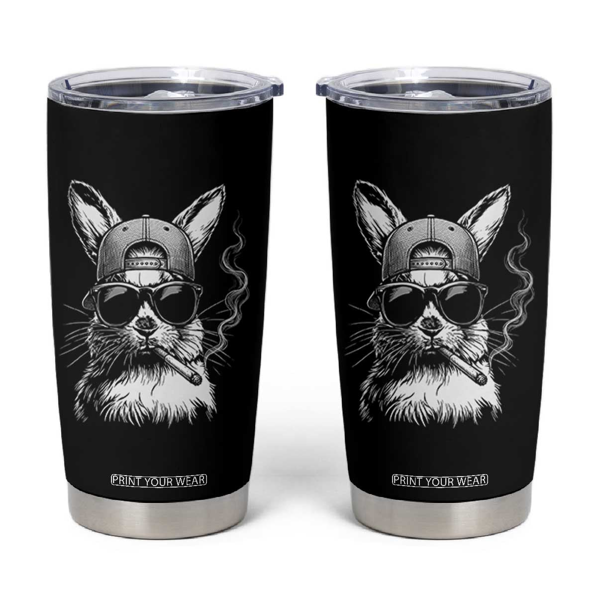 Funny Easter Bunny Smoking Meme Tumbler Cup TS14 Black Print Your Wear