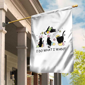 Funny Easter Black Cat Garden Flag I Do What I Want TS14 Print Your Wear