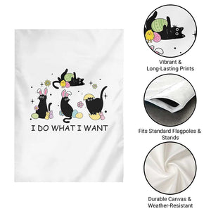Funny Easter Black Cat Garden Flag I Do What I Want TS14 Print Your Wear
