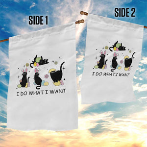 Funny Easter Black Cat Garden Flag I Do What I Want TS14 Print Your Wear