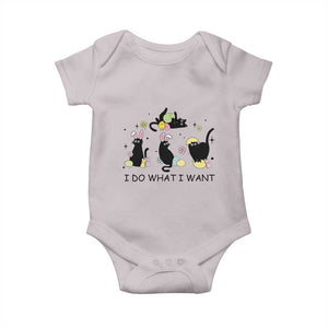 Funny Easter Black Cat Baby Onesie I Do What I Want TS14 Ice Gray Print Your Wear