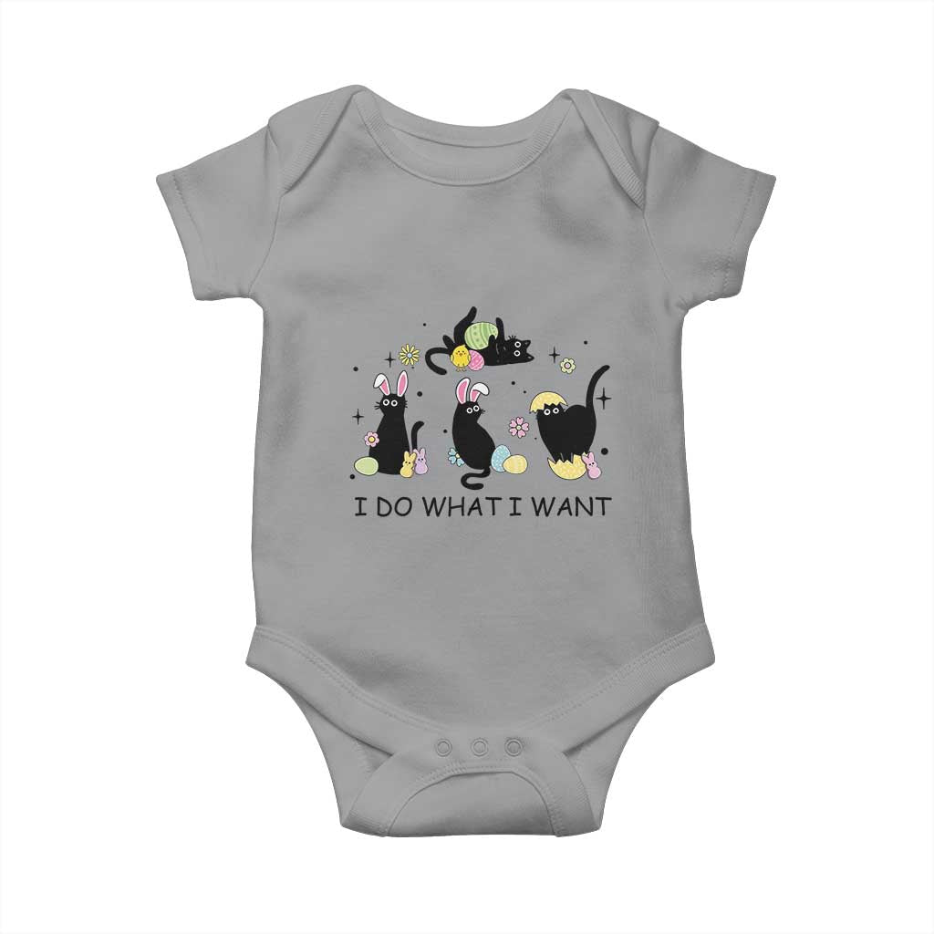 Funny Easter Black Cat Baby Onesie I Do What I Want TS14 Sport Gray Print Your Wear