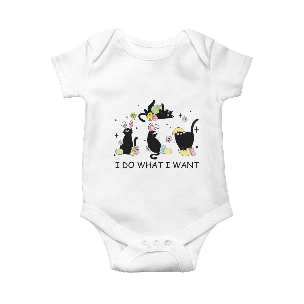 Funny Easter Black Cat Baby Onesie I Do What I Want TS14 White Print Your Wear