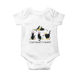 Funny Easter Black Cat Baby Onesie I Do What I Want TS14 White Print Your Wear