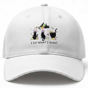 Funny Easter Black Cat Baseball Cap I Do What I Want TS14 Print Your Wear