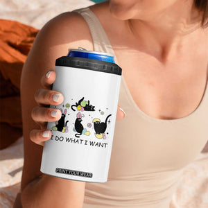Funny Easter Black Cat 4 in 1 Can Cooler Tumbler I Do What I Want TS14 Print Your Wear