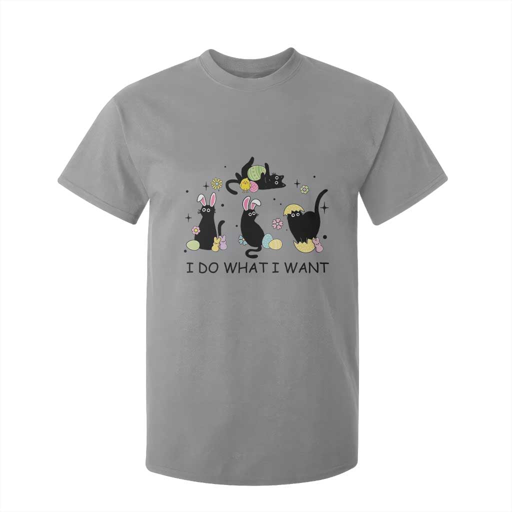 Funny Easter Black Cat T Shirt For Kid I Do What I Want TS14 Sport Gray Print Your Wear